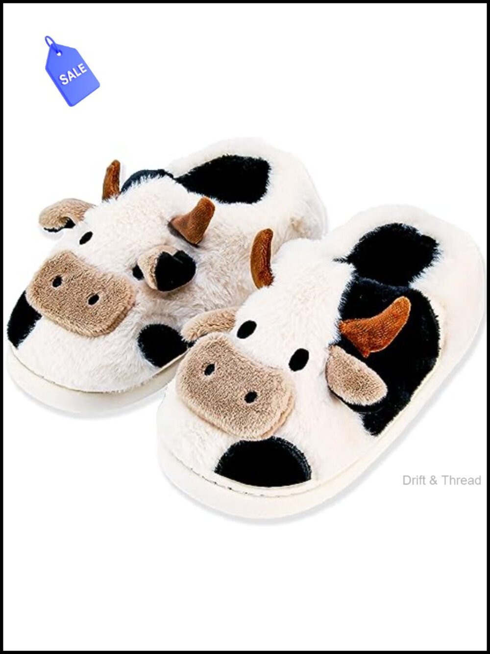 Fluffy Faux Fur Cow Slippers Cozy Memory Foam House Shoes Indoor Outdoor
